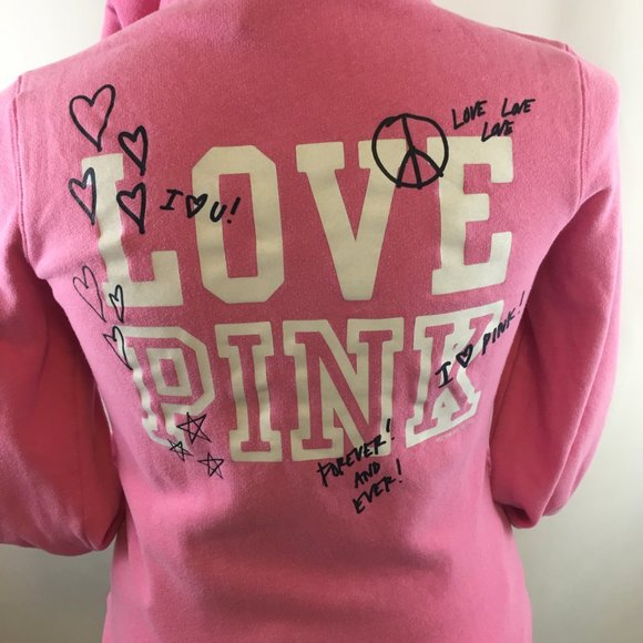 PINK Victoria's Secret | Tops | Vs Pink Zip Up Sweatshirt Hoodie ...
